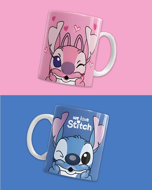 Stitch and Angela mugs